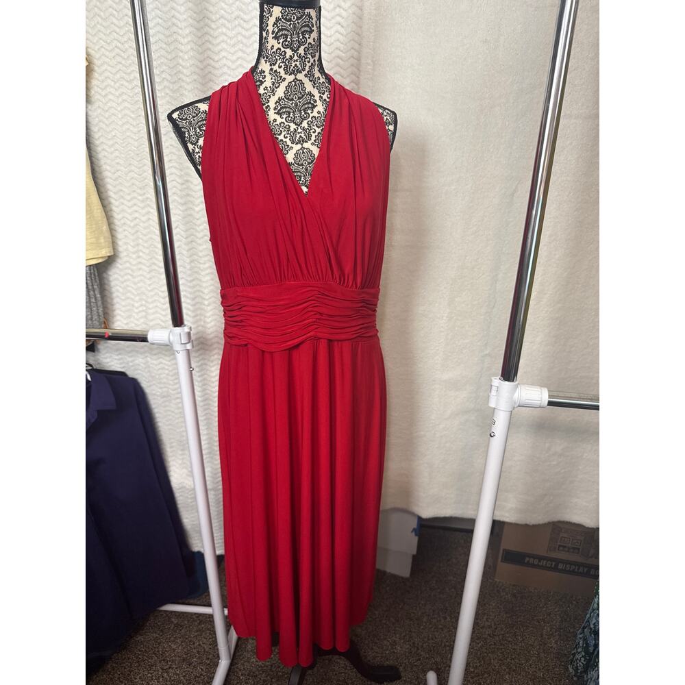 BN #22 Evan-Picone Sleeveless Red Midi Dress Size 14W